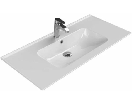 Фото раковина керамическая opadiris blue 100 см, белая