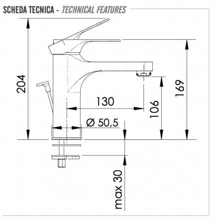 Фото смеситель для раковины remer class line l10l д/к, хром