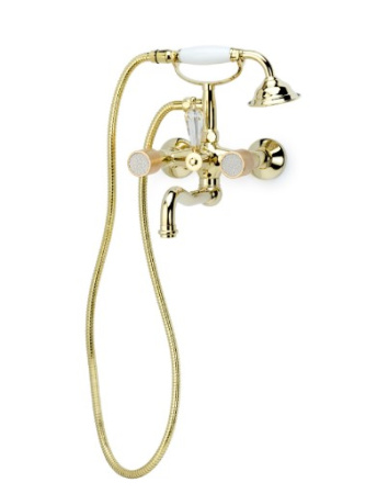 Фото смеситель для ванны boheme royal crystal 293-royal/crst, золото