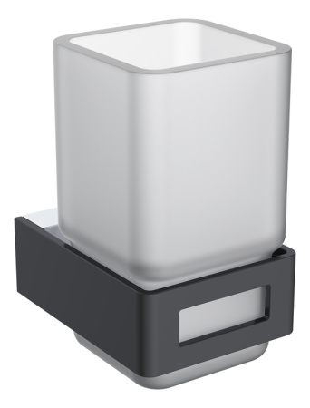 Фото стакан настенный boheme q 10944-cr-b, черный/хром