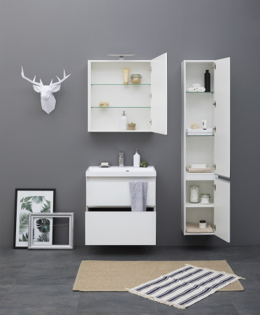 Фото комплект мебели aquanet гласс 80 белый