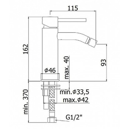 Фото смеситель для биде paffoni light lig135no, черный матовый