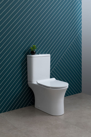 Фото унитаз напольный безободковый aquanet rimless roll 2-c cl-12289 белый, сиденье микролифт