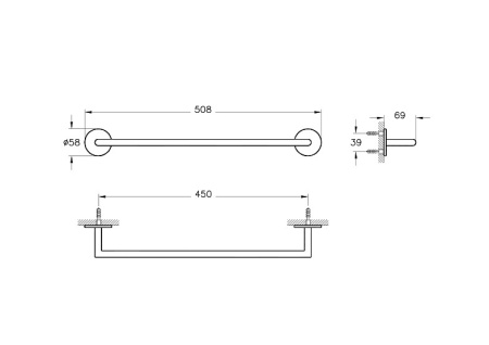 Фото полотенцедержатель vitra origin a4488636, черный матовый