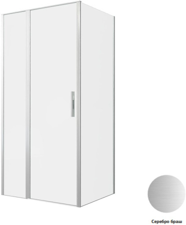 Фото душевой угол allen brau priority 3.31029.ba + 3.31041.ba 100*80*200 см, профиль серебро браш