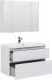 Фото комплект мебели aquanet гласс 100 белый