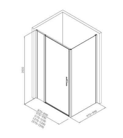 Фото душевой угол allen brau priority 3.31012.bba + 3.31015.bba 140*80*200 см, профиль черный браш