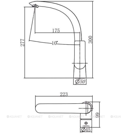 Фото смеситель для кухни aquanet arctic af520-41сw, белый/хром