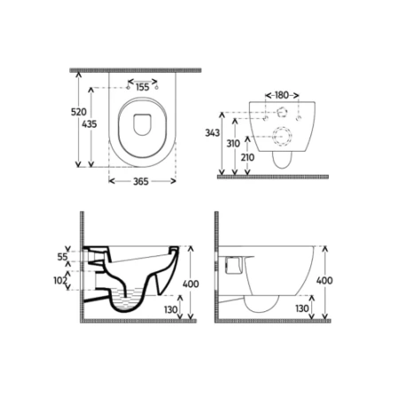Фото унитаз подвесной безободковый aquame aqm2011, сиденье микролифт