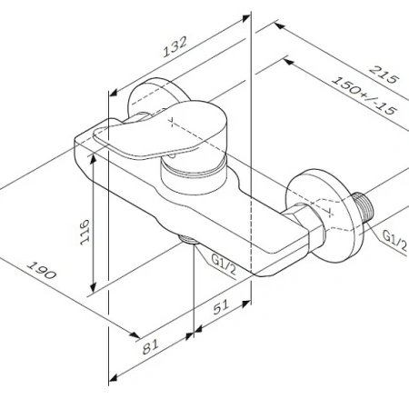 Фото смеситель для душа am.pm x-joy, хром
