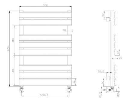 Фото полотенцесушитель водяной boheme venturo 720-mw, белый матовый