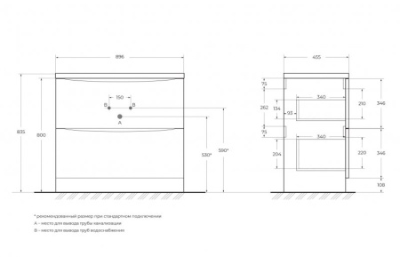 Фото тумба напольная  belbagno acqua 90 bianco lucido 