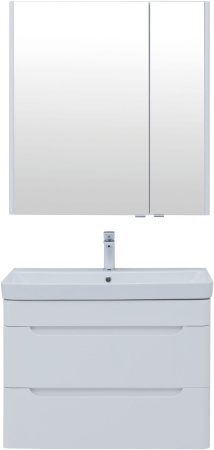 Фото комплект мебели aquanet софия 80 белый глянец (2 ящика)