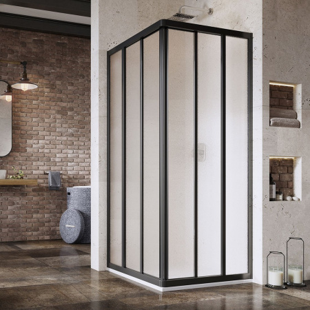 Фото душевой угол ravak supernova asrv3-75 15v303r2zg 75*198 см, профиль черный/стекло матовое