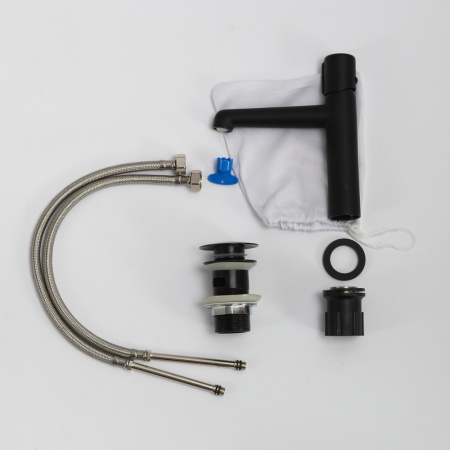 Фото смеситель для раковины belbagno uno uno-lvm-nero, черный матовый