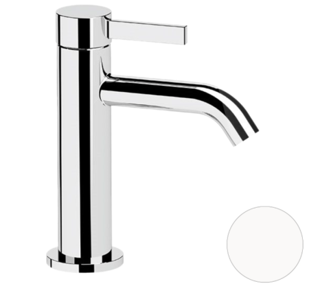 Фото смеситель для раковины remer metrica mc12bo, белый матовый