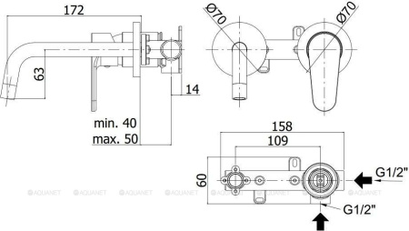 Фото смеситель для раковины paffoni green gr101cr70 встраиваемый в стену, хром