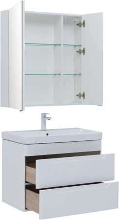 Фото комплект мебели aquanet софия 80 белый глянец (2 ящика)