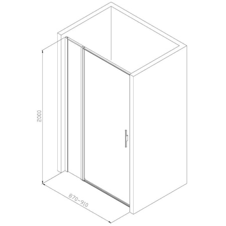 Фото дверь в нишу allen brau priority 3.31001.00g 90*200 см, профиль хром/стекло прозрачное