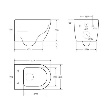 Фото унитаз подвесной безободковый belbagno tre bb8001chr/sc, белый