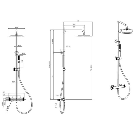 Фото душевая колонна allen brau fantasy 5.11001-31 термостат, черный матовый