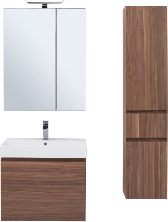 Фото зеркало-шкаф aquanet нью-йорк 70 орех