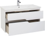Фото тумба подвесная с раковиной aquanet модена 100 белый