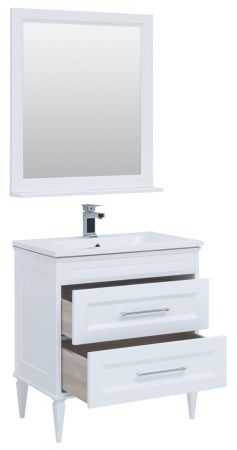 Фото комплект мебели aquanet бостон м 80 белый( лит. мрамор)