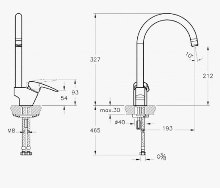 Фото смеситель для кухни vitra dynamic s a42157exp, хром