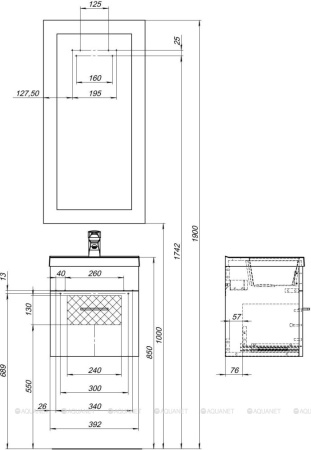 Фото комплект мебели aquanet нота 40 белый