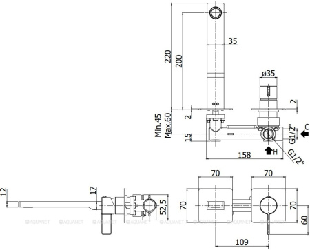 Фото смеситель для раковины paffoni rock ro105cr70 встраиваемый в стену, хром