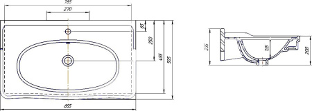 Фото раковина керамическая для мебели opadiris модерн 85 см, белая
