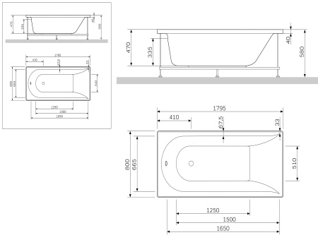 Фото акриловая ванна am.pm sense 180*80 см, белая Фото акриловая ванна am.pm sense 180*80 см, белая