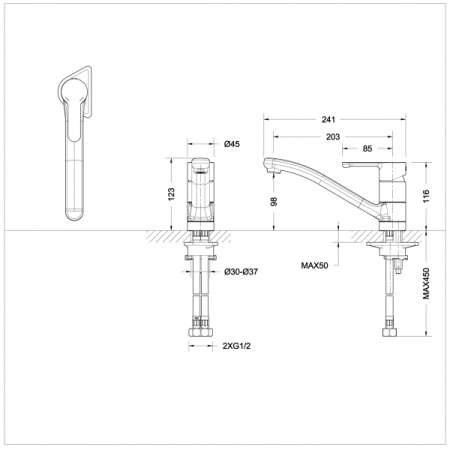 Фото смеситель для кухни bravat stream, черный