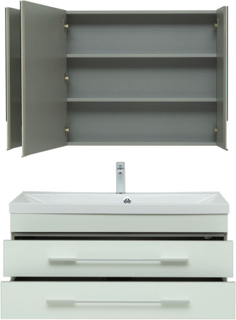 Фото комплект мебели aquanet верона 100 белый (раковина нота 284116)