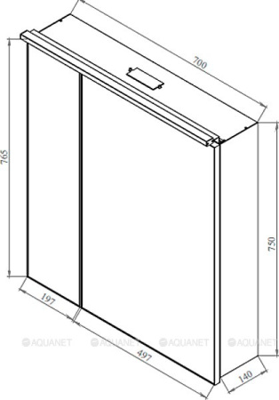 Фото зеркало-шкаф de aqua алюминиум 70 медь