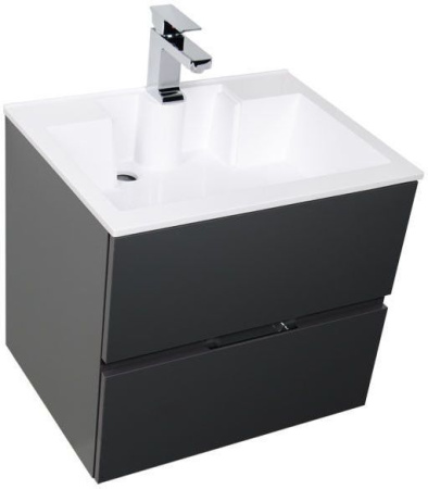Фото тумба подвесная с раковиной aquanet алвита 60 серый антрацит