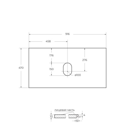 Фото столешница из керамогранита belbagno kep-90-mgl-w0 90 см, marmo grigio lucido