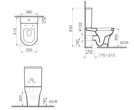 Фото унитаз напольный с биде vitra zentrum 9012b003-7226, сиденье микролифт