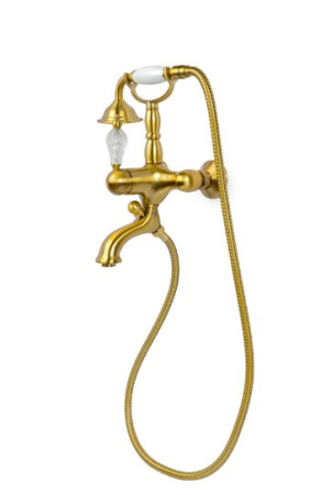 Фото смеситель для ванны boheme crystal 303-crst, бронза