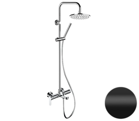 Фото душевая система с изливом remer class line l34x7mmm20no, черный матовый