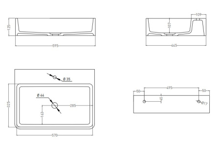 Фото раковина salini s-sense ottavia 1103101grf, глянец покраска по ral полностью