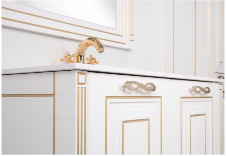Фото комплект мебели  aquanet паола 90 белый/золото (литьевой мрамор)