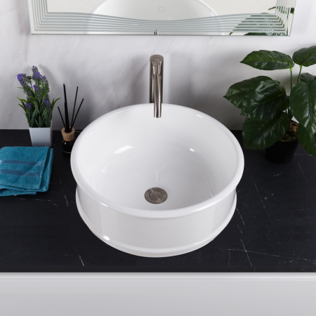 Фото раковина накладная belbagno bb1383 45*45 см, белая