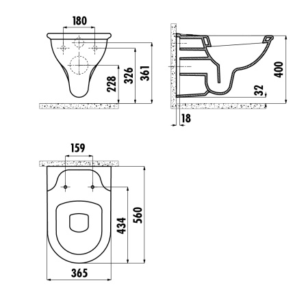 Фото унитаз подвесной creavit selin sl320-11cb00e-0000, белый