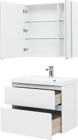 Фото комплект мебели aquanet гласс 80 белый