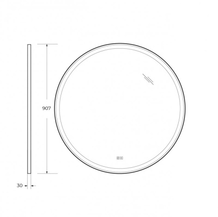 Зеркало с подсветкой Cezares CZR-SPC-CADRO-900-LED-TCH-WARM 90 см