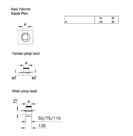 Фото трап в пол vitra square 10*10 см 59980109000 вертикальный, хром матовый