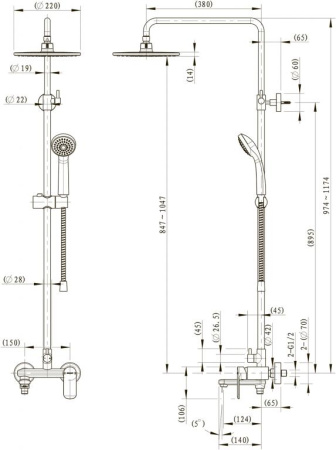 Фото душевая колонна bravat opal r, черный