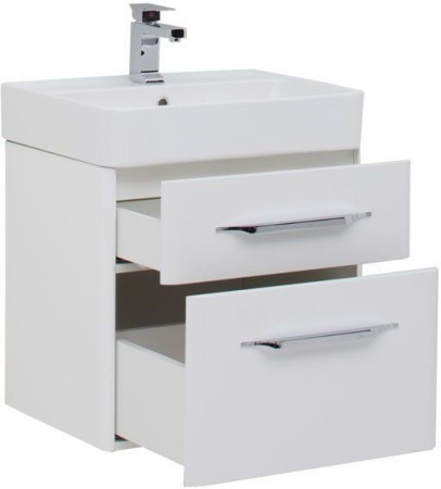 Фото тумба подвесная с раковиной aquanet виченца 60 белый